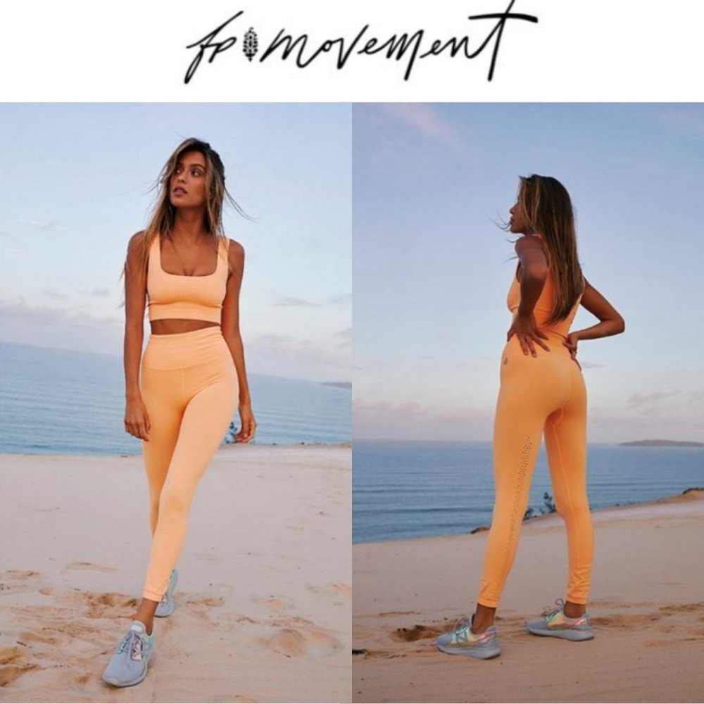 Free People Good Karma Leggings in Peach Horizon